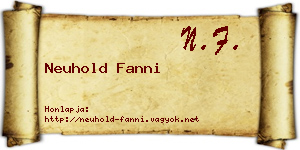 Neuhold Fanni névjegykártya